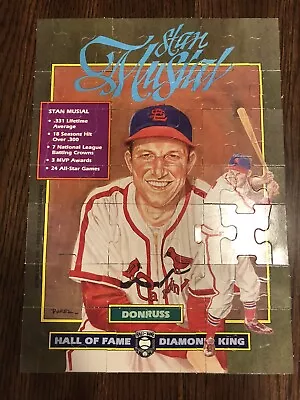 Stan Musial 1988 Donruss Hall Of Fame Diamond King 8 X 11 Poster Puzzle NM • $5.50