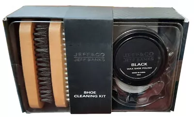 £12 • Buy Jeff Banks & Co Shoe Shining Cleaning Kit - Brushes Black & Brown Polish 
