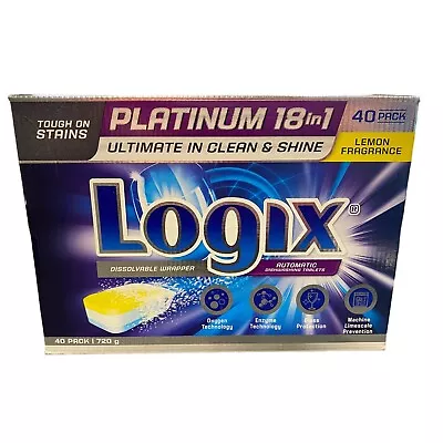 ALDI Logix Platinum Dishwashing Tablets Lemon Fragrance 40pk New Tough On Stains • $15