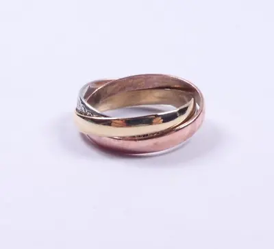 Russian Wedding Ring 9 Carat Gold Yellow White Pink Size J • £151.53