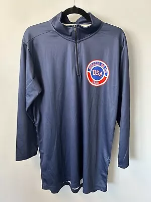 USA Hockey Miracle On Ice 1980 Team Jersey Official 1/4 Zip Pullover- Size Large • $39