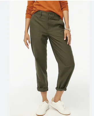 J.CREW Womens Utility Pants Moss Camp Pants Hight Rise Fair Trade NEW Size 12 • $35
