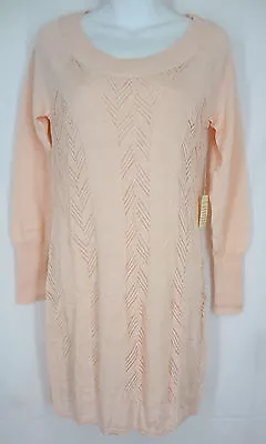 Victoria's Secret Dress Small Pink Pointelle Knit Long Sleeves Mini Cotton S • $44.88