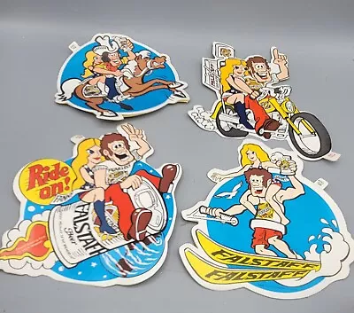 Set Of 4 Original Vtg Fearless Fanny Falstaff Beer Stickers 1970s *DO NOT STICK* • $19.97