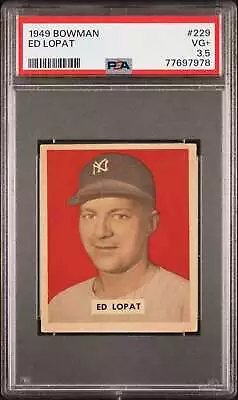 1949 Bowman #229 Ed Lopat PSA 3.5 RC Rookie Yankees  (7978) • $95