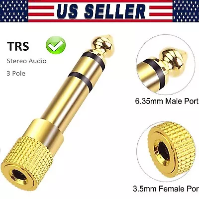 6.3mm 1/4  Male Plug To 3.5mm 1/8  Female Jack Stereo Headphone Audio Adapter • $2.30