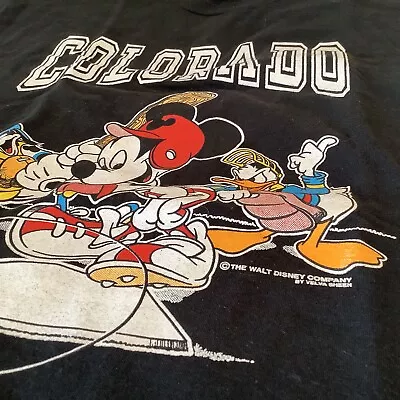 VTG 90's Velva Sheen Size L  DISNEY Mickey Mouse T SHIRT COLORADO USA Made VGUC • $14.95