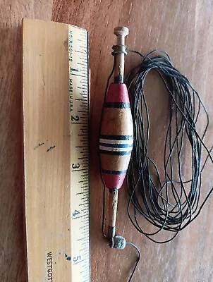 Antique Vintage Fishing Bobber Handmade Painted Wood And Cork • $9.99