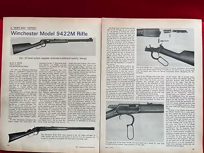 Vintage 1972 Magazine Article/Print Ad Winchester 9422M Rifle Article • $8.90