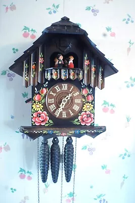 Vintage Black Forest German Musical 1 Day Cuckoo Clock With Dancers • $88