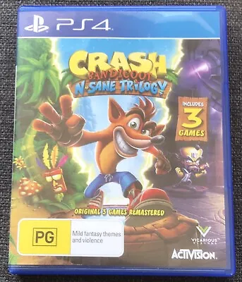 Crash Bandicoot (playstation 4) N - Sane Trilogy - Ps4 - Ex Condition • $29.95
