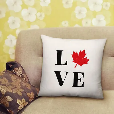 Love Canada Cushion Maple Leaf Canadian Proud Lover Bedroom Lounge - 40cm X 40cm • £13.99