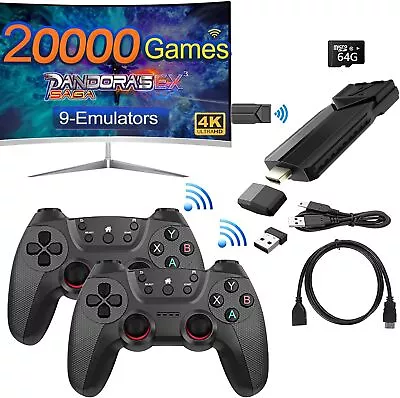 Wireless Retro Game Console Plug Play Video Game Stick 30000+ Games 4K HDMI TV - • $35.89