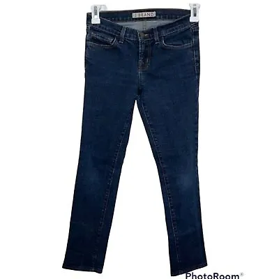 J Brand 26 Jeans Blue Denim Medium Wash Stone Skinny Low Rise Ankle Cropped • $16