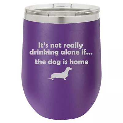 Stemless Wine Tumbler Coffee Travel Mug Glass Drinking Alone Dog Dachshund • $25.99