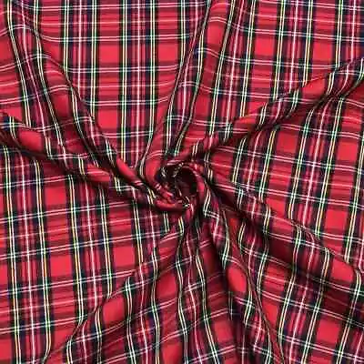 Check Tartan Fabric Royal Stewart Pattern Polycotton | 57 (145cm) Wide | Metre • £4.49