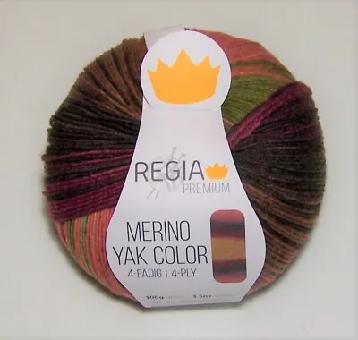 100gm Ball Of Regia Premium MERINO YAK COLOR Sock Knitting Yarn #8510 SUN • $23.95