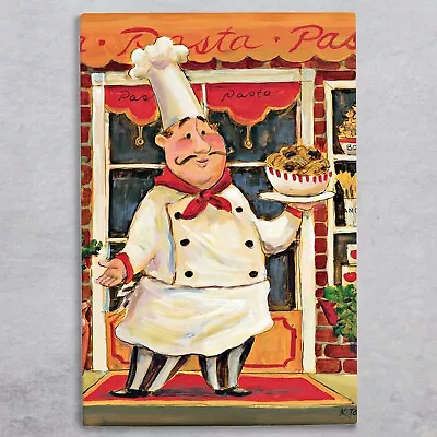 Pasta Chef Ceramic Tile Picture Novelty Plaque Sign Wall Art By K Grant 30x20cm • £28.99