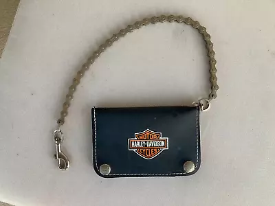 Mens Harley Davidson Leather Chain Wallet Vintage • $29