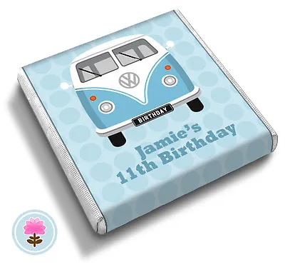 Personalised CAMPERVAN Birthday (ANY AGE) Party/Wedding FAVOUR CHOCOLATES • £5.75