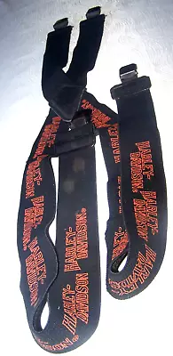 Harley Davidson Men's Suspenders Classic Style Black & Orange Script 42 Long • $34.99