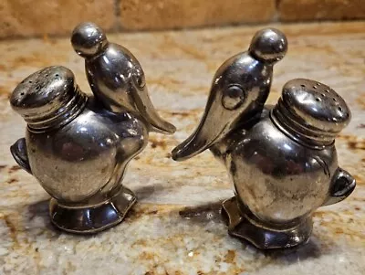 Rare Vintage Silver Crested Duck Salt And Pepper Shakers Made In Japan  • $109