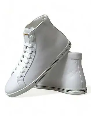 NEW Men's Dolce & Gabbana White Saint Tropez Leather High Top Sneakers • $395