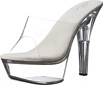 Ellie Shoes IS-E-601-Vanity 6  Heel Mule Colors Black Clear-Size 6 • $54.95