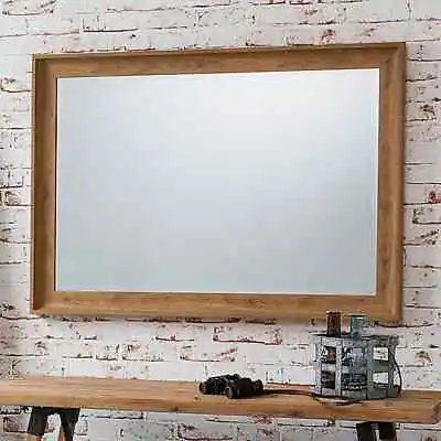 Large Stylish Wooden Style Walnut Brown Wall Mirror Bevelled 60x90cm Curve Frame • £59.99