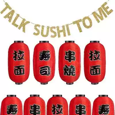 Japanese Red Silk Hanging Sushi Bar Lanterns Ramen Talk Sushi To Me Party Decor • $50