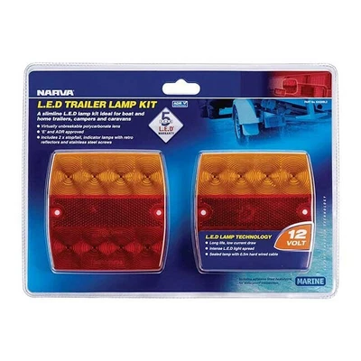 $70.02 • Buy Narva Led Trailer Lights Combo Pair Boat Tail Light Lamp Lamps 12V 93430Bl2 