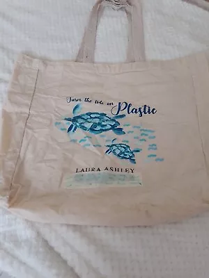 £4 • Buy Laura Ashley Canvas Material Tote Bag Book Shopping Travel NO MORE PLASTIC 