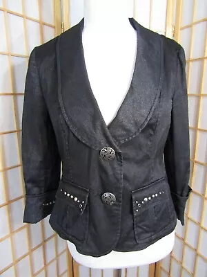 Vera Cristina Cotton/Spandex Jacket Black Studded Women's Size Small S • $0.99