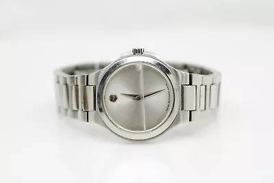 Movado Museum 28mm Silver Dial Stainless Watch 01.3.14.1033 *Cracked Crystal* • $89.99