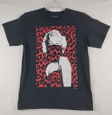 Marilyn Monroe T-Shirt Black Graphic Tee Medium Red Carpet Noir Leopard Bandana  • $9.09