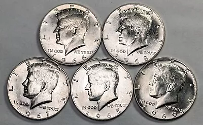 Kennedy Half Dollars Silver Clad 5 Different Date • $3.25