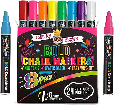 Bold Liquid Chalk Markers - Dry Erase Marker Pens For Chalkboards Signs Win... • $13.10