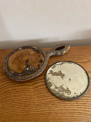 Vintage Porcelain/Plastic Back Hand Mirror Needs TLC • $40