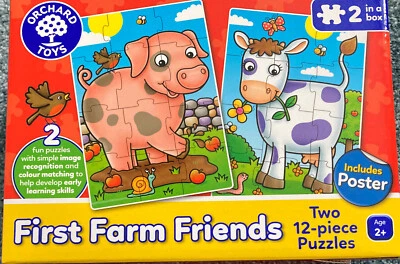 £7.50 • Buy Orchard Toys First Farm Friends - 2 X 12pc Jigsaw Puzzle
