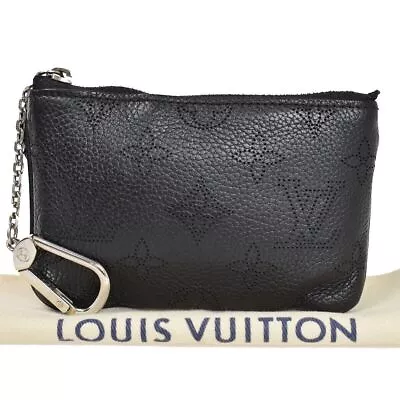 Louis Vuitton Mahina Black Leather Clutch Bag Authentic • $390