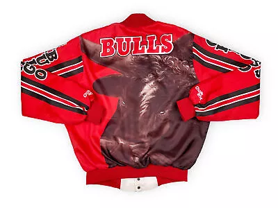 Vintage Chicago Bulls Chalk Line Jacket 90s Michael Jordan Fanimation DISTRESSED • $119.99
