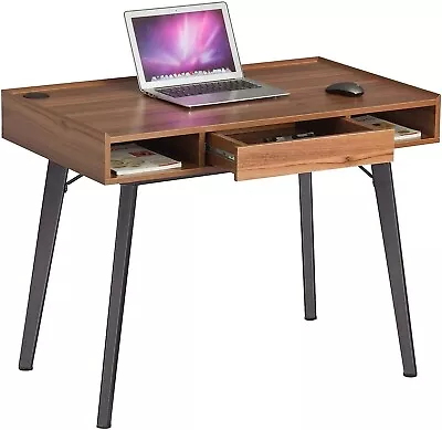 Office Computer Desk Laptop Brown Oak Effect 100cm  X 60 Cm Sherman Retro Home • £58