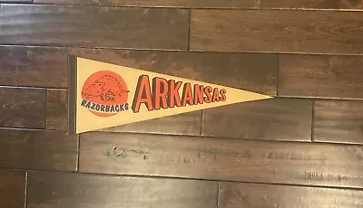 Vintage C 1960s Arkansas Razorbacks Pennant NCAA Football • $50