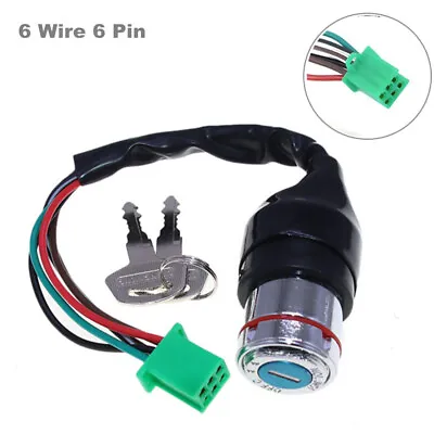 6 Wire 6 Pin Universal Motorcycle Ignition Key Switch With 2 Keys Set For Bikes • $17.39