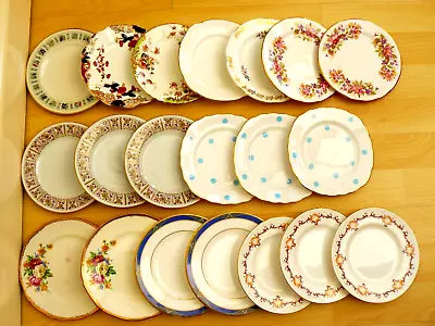 20 X VINTAGE MISMATCHED SIDE/TEA/BREAD PLATES JOB LOT WEDDING BULK CROCKERY • £26