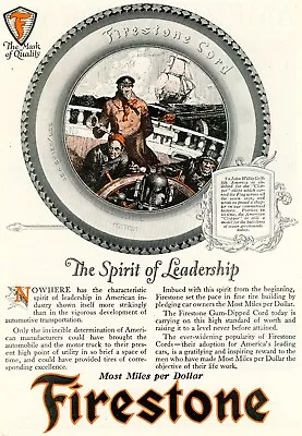 Vintage 1923 Firestone Cord Tires Print Ad Rev. Robert E Lee American Radiator • $9.45