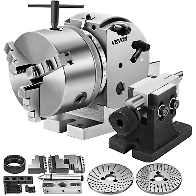 VEVOR BS-0 Semi 5  Indexing Dividing Head 3-Jaw Chuck Tailstock For CNC Milling • $212.59