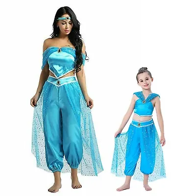 Aladdin Jasmine Princess Cosplay Women Girl Fancy Dress Halloween Party Costume • $14.99