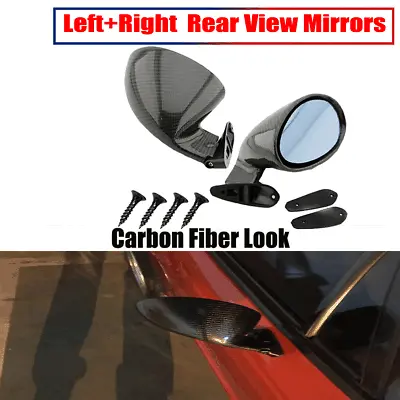 Car Rear View Mirror F1 Style Side Wing Plane Mirror Carbon Fiber Exterior Parts • $64.39