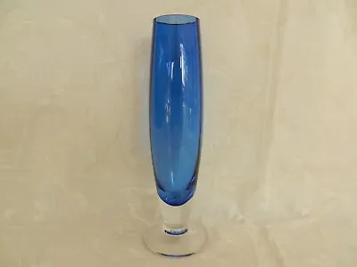 Dartington Glass Blue Slim Vase Signed • £24.99